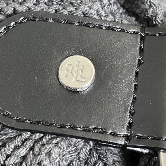 Lauren Ralph Lauren Shawl Collar Cardigan Belted Gray Cable Knit Womens L Cozy - Picture 6 of 12